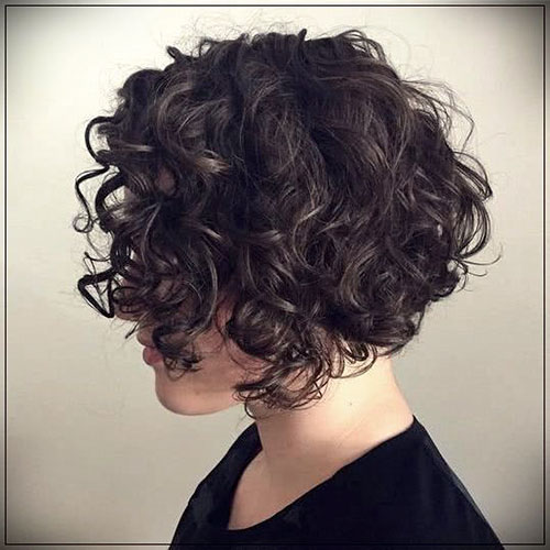 Angled Bob With Curly Hair