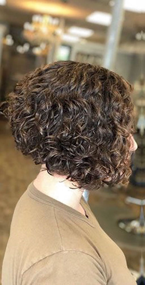 Angled Bob With Curly Hair